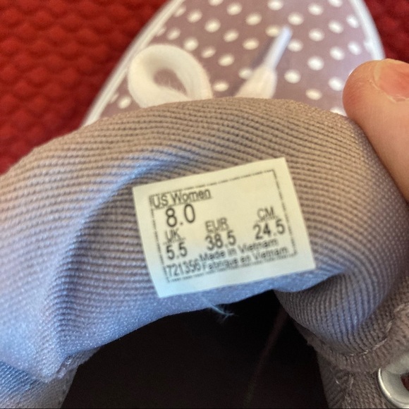 VANS  OFF THE WALL Sz 8 W or 5.5 M Lilac White Polka Dot Lace up Sneakers - Picture 8 of 8